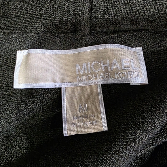 Michael Michael Kors Olive Green V-Neck Hoodie Crossover Hem Size Medium - Picture 5 of 8